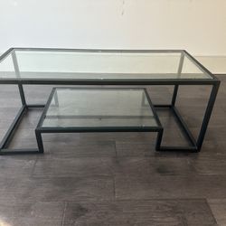 Glass coffee Table And 2 End Tables