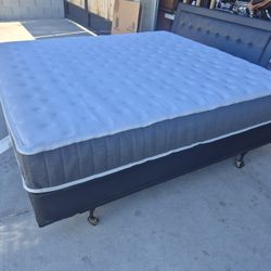 King Size Allswell Mattress With Box Spring and Metal Frame,  In Very Good Condition 