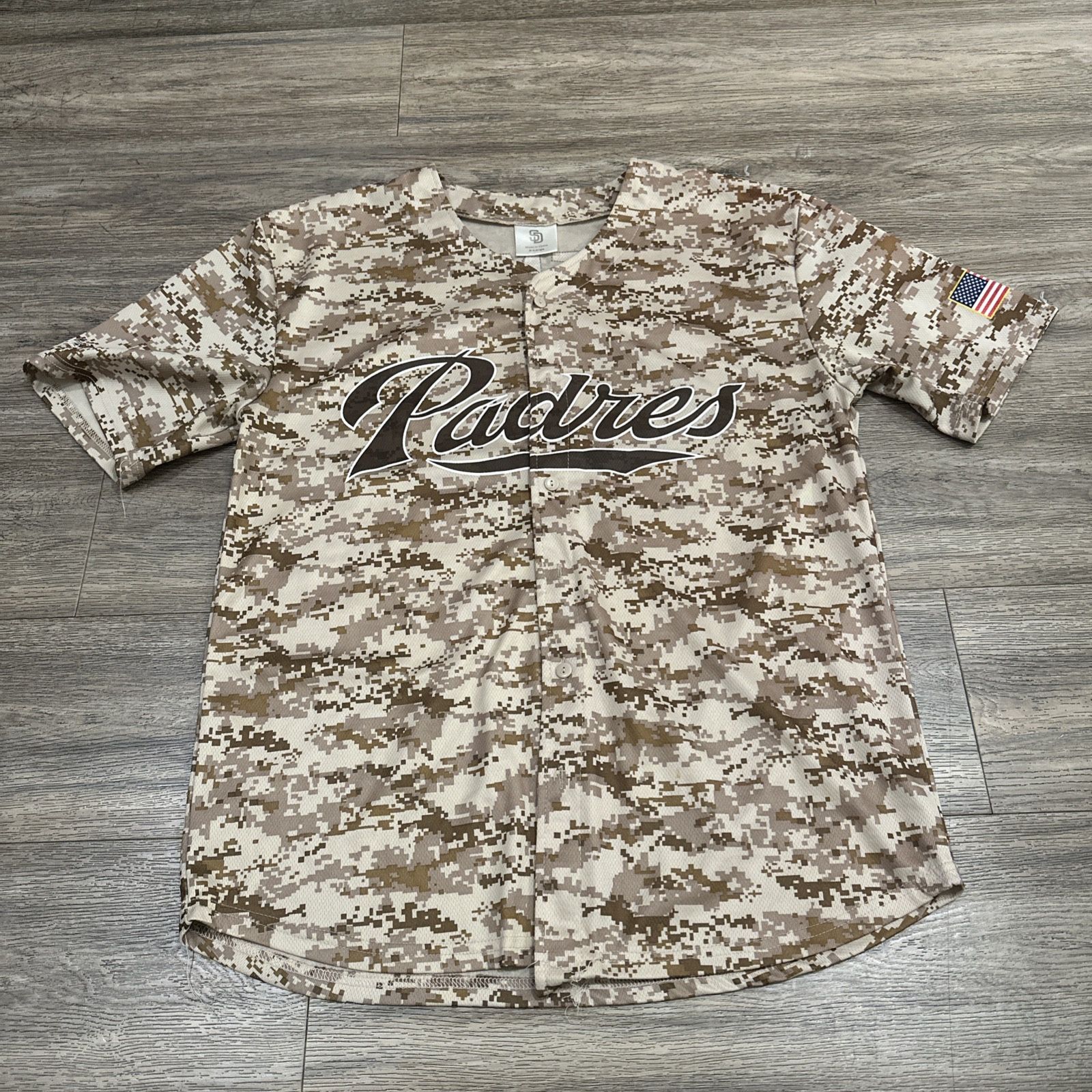 San Diego Padres Jersey Mens Extra Large Brown MLB Baseball Matt Kemp Digi Camo