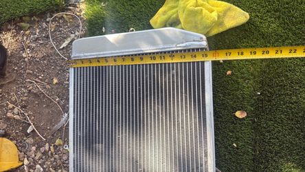 Aluminum radiator with dual fan