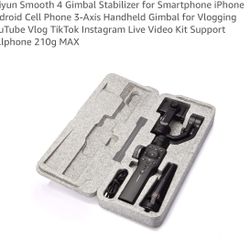 Zhiyun Smooth 4 Gimbal Stabilizer for Smartphone iPhone Android Cell Phone 3-Axis Handheld Gimbal for Vlogging YouTube Vlog TikTok Instagram Live Vide