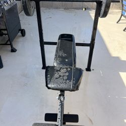 Workout bench and weights