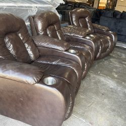 Leather Teatro Chairs Reclainer 