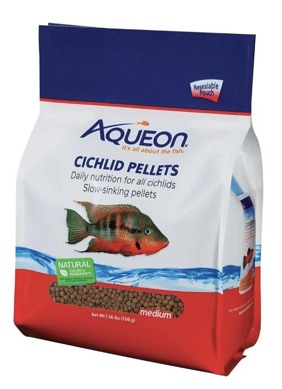 *FREE* Aqueon Cichlid Slow Sinking Fish Food Pellets,