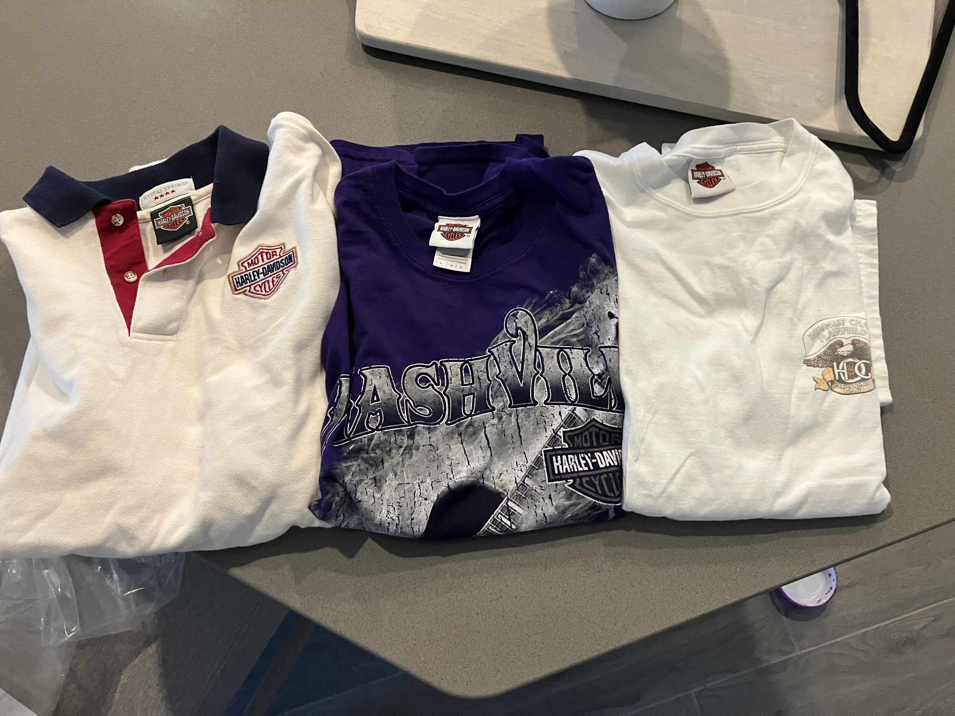 Lot Of three Harley Davidson Shirts Genuine merchandise Size Large for