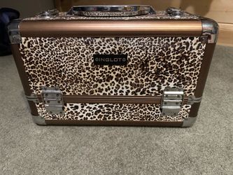 Inglot vintage leopard print train case