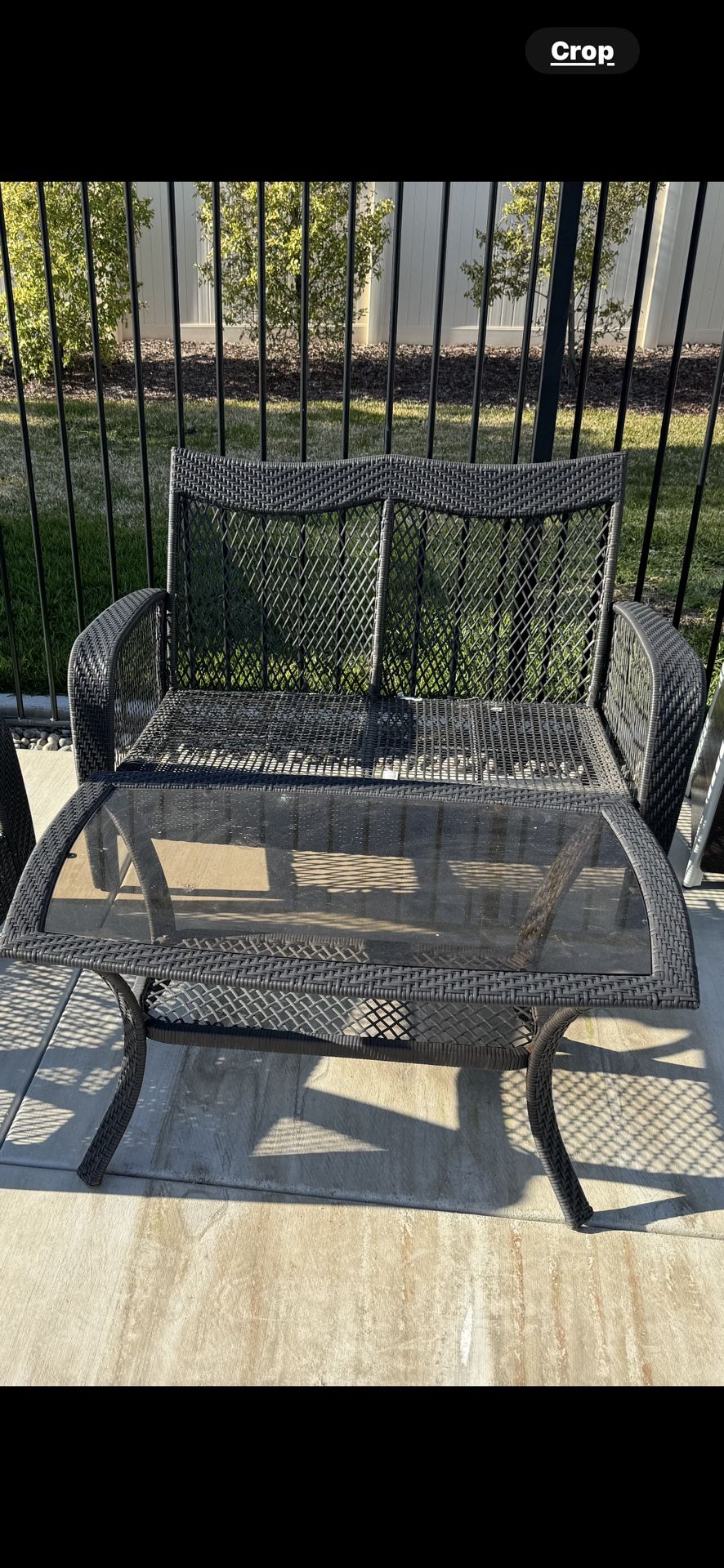 Wicker Lounge Set black. Sofa And 2 Oversized Chairs. Sturdy Construction.