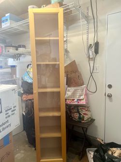 Tall Wooden Cabinet framed Glass Door