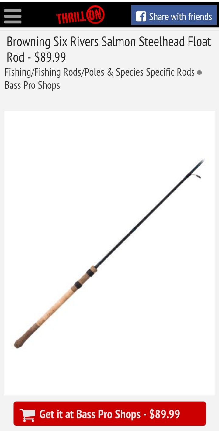 Browning Six Rivers Hts-c10 Model Number S I R 8 6 Mhs-2 8 Ft 6 In Line Weight 17 Lb Power Medium Heavy Action Fast Pieces 2 Salmon Fishing Rod