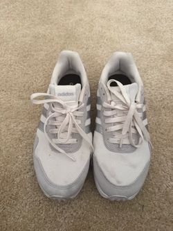 Adidas White and Silver Sneakers