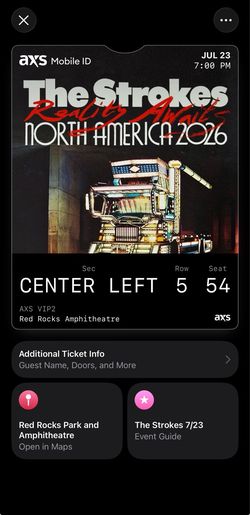 The Strokes: Reality Awaits Tour Ticket