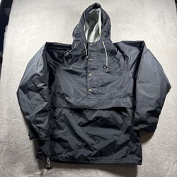 Vintage REI Gore-Tex Men’s Large Black Kangaroo Pouch Windbreaker Jacket USA