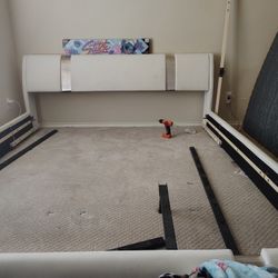 Low Profile King Bed White 