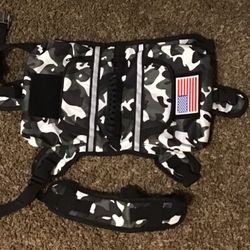 Black,gray And White Camo Dog Harness