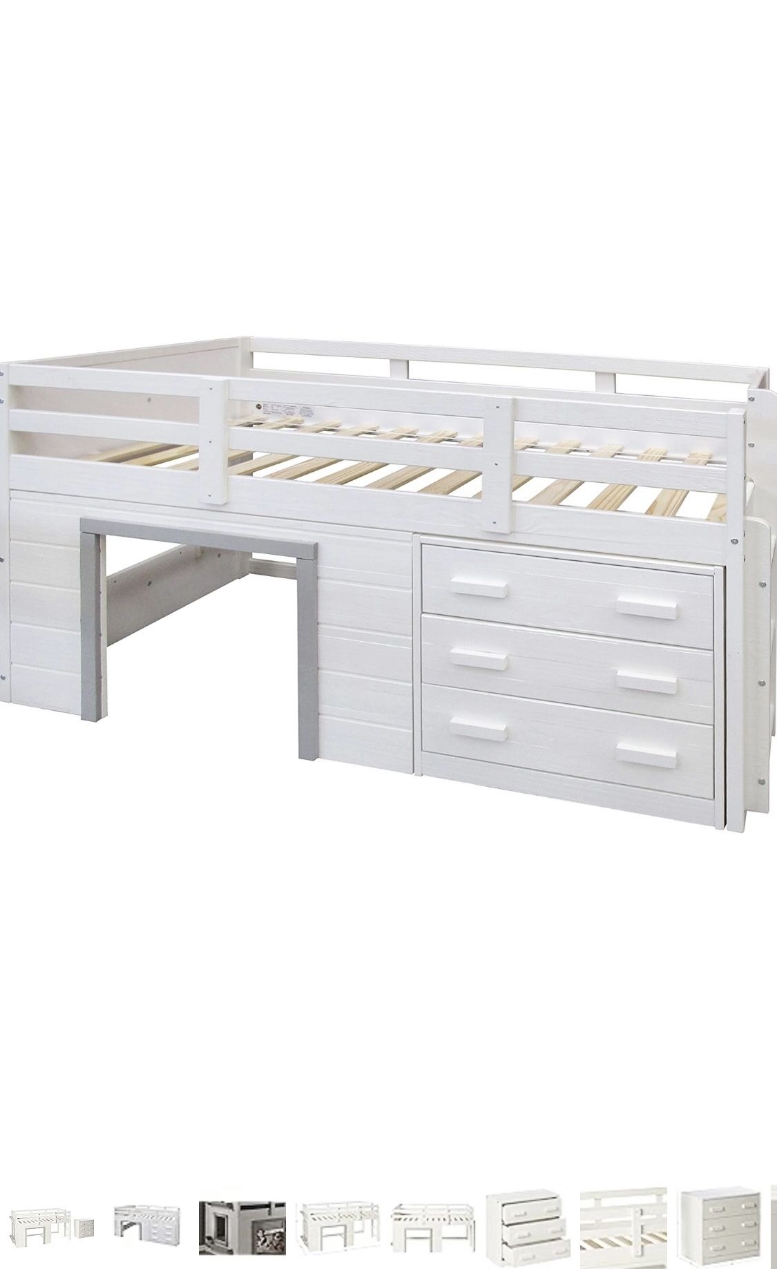 Kids Twin Loft Bed with 3 Drawer Chest (Girl or Boy)