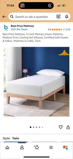 Twin mattress 12in