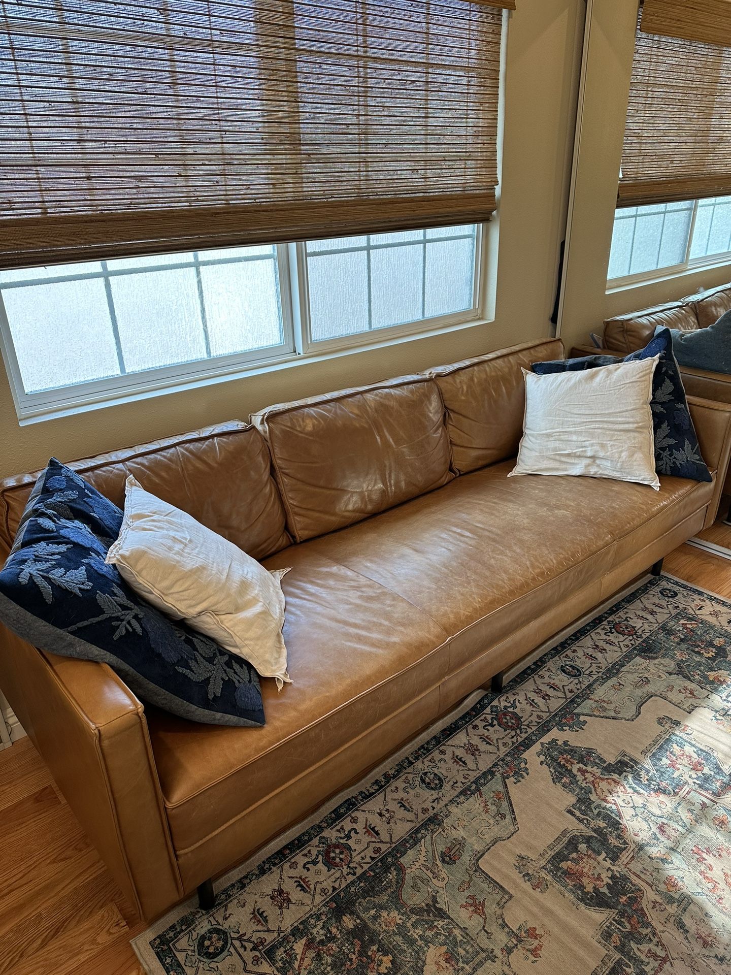 West Elm Leather Couch