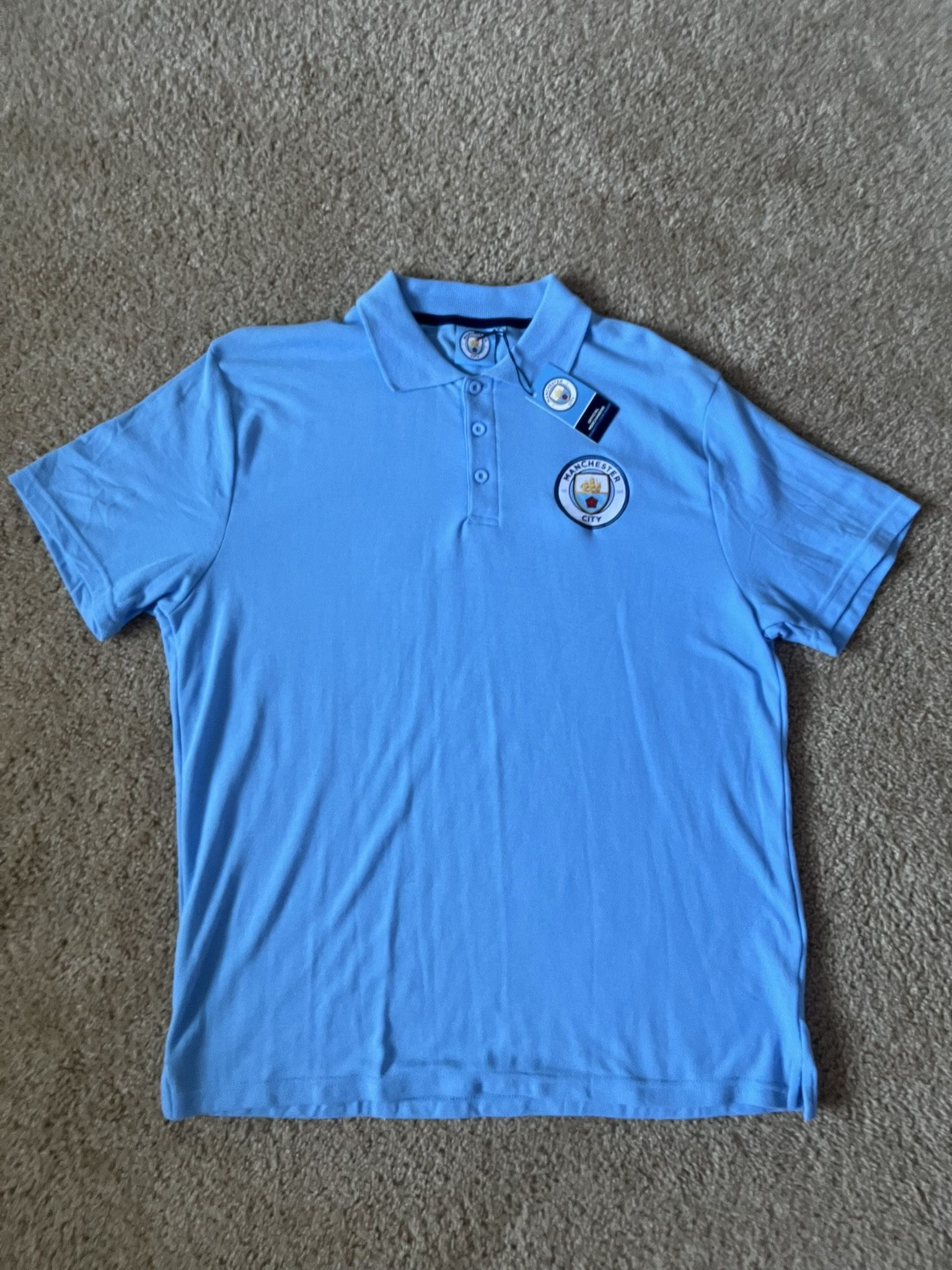 Manchester City Baby BLUE MOON Polo Shirt Golf Soccer / Mens X-Large XL / Brand New w/ Tags!!