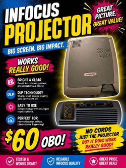 🎥 InFocus DLP Projector – Works Great! 🎥
