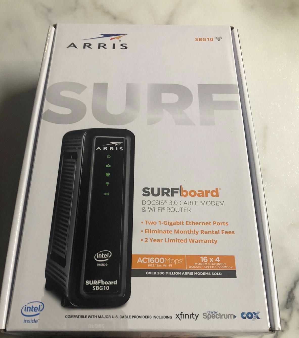 Arris router and modem combo.