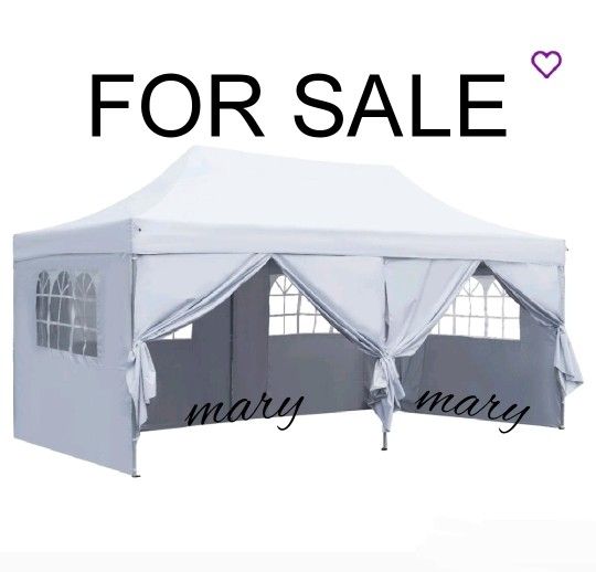 10x20 Pop Up Canopy Tent with 6 Removable Sidewalls, Windows, Durable Easy Pop Up Outdoor Canopy,