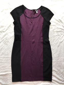 DKNY Women's Black & Dark Purple Dress