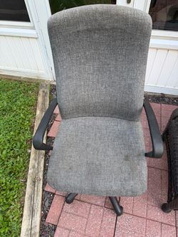 Gray Fabric Office Chair with Armrests
