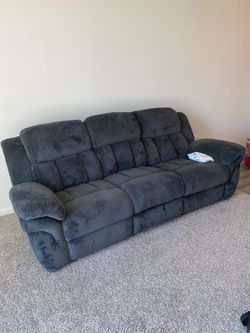 Gray Fabric Reclining Sofa for free