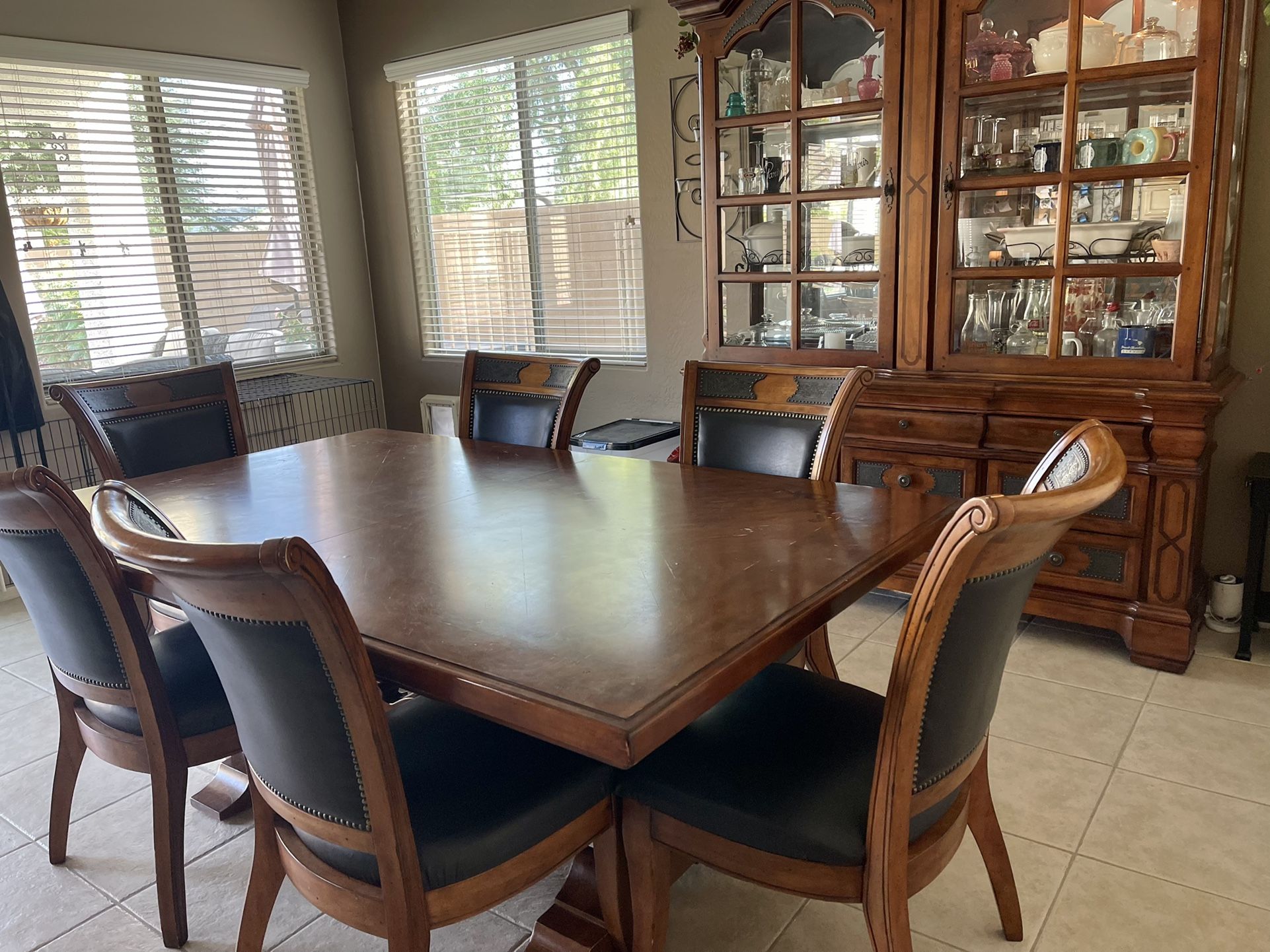 Dining Room Table  with Leaf and 8 Chairs  (only) 