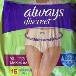 XL Always Discreet Women Underwear NEW