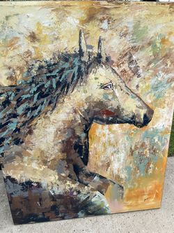oil art horse canvas artist gold of America