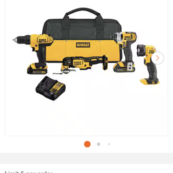 Dewalt 20V MAX Cordless 4 Tool Combo Kit DCK444C2