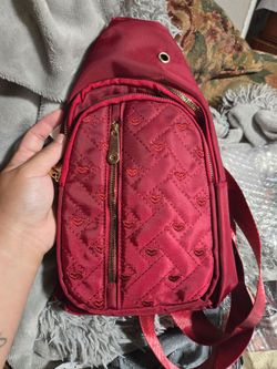 Red Quilted Heart Sling Crossbody Bag