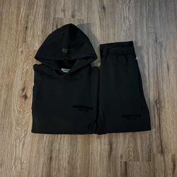 Black Essential Hoodies And Sweatpants