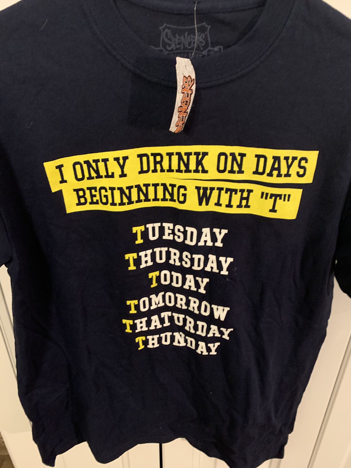 Funny drinking T-shirt medium —NEW with tags