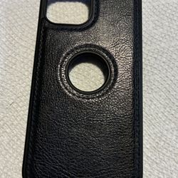 Dark Blue Leather iPhone 13 Mini Case