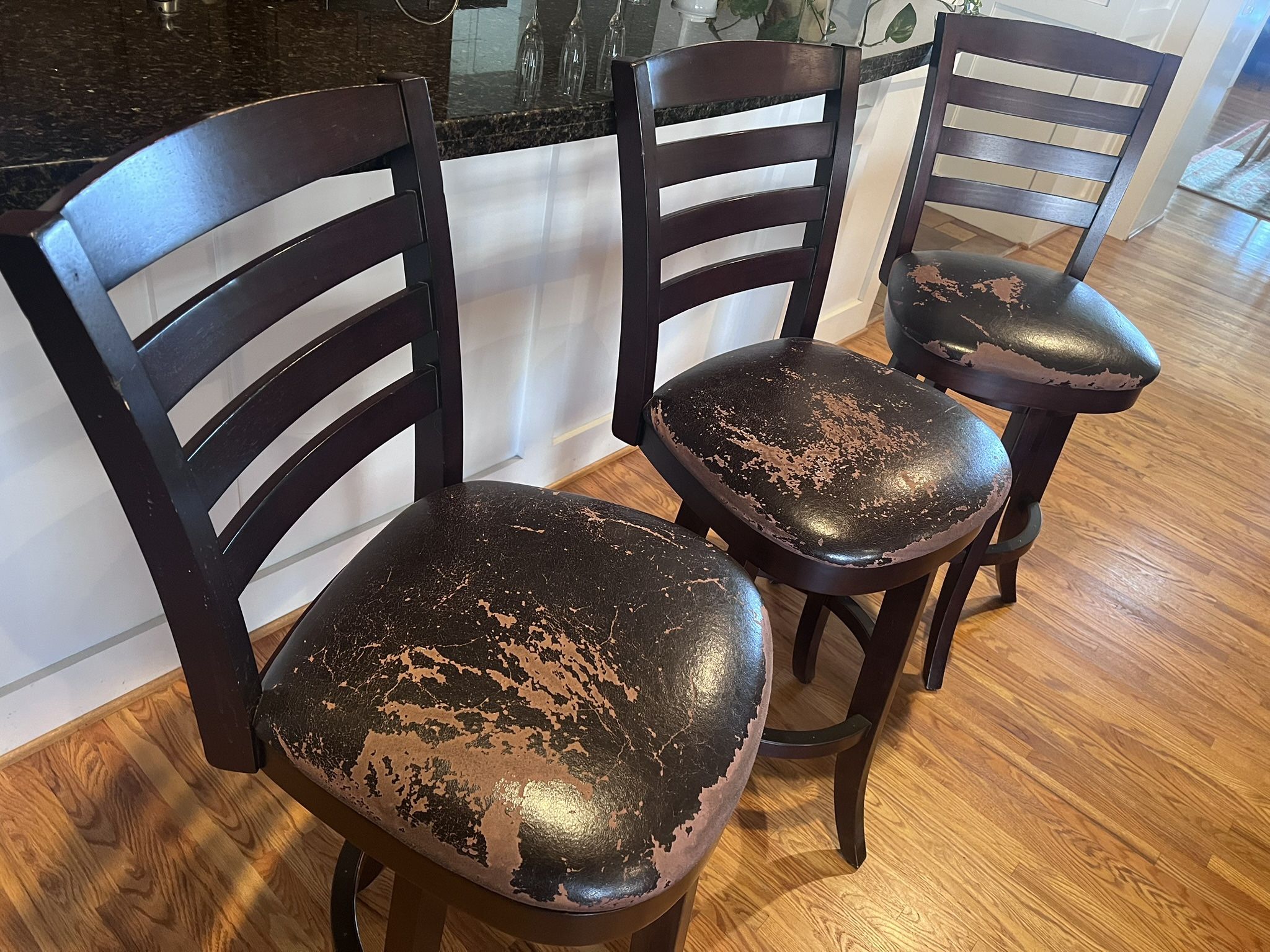 Bar Stools - Distressed Leather Seats
