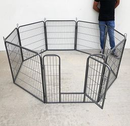 New In Box $100 Heavy Duty 8-Panel Dog Playpen, Each Panel 32” Tall X 32” Wide Pet Exercise Fence Crate Kennel Gate