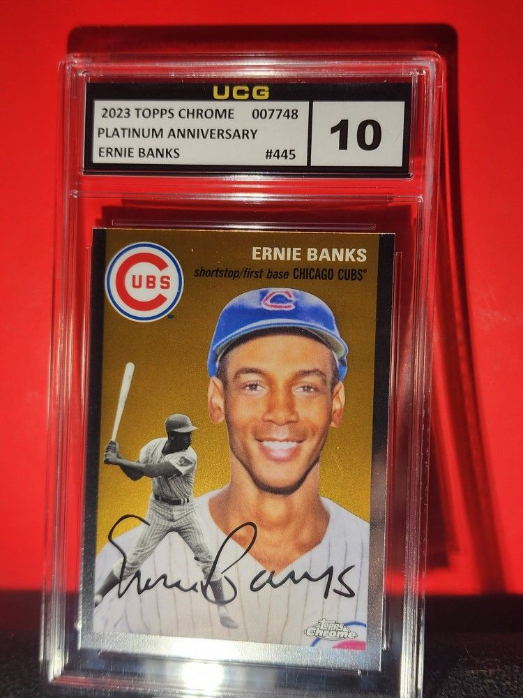 2023 Topps Chrome Platinum Anniversary Ernie Banks #445 UCG GEM MINT 10