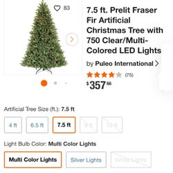 ⚜️7.5 FT • REALISTIC CHRISTMAS TREE - PRE LIT 🎄🎅🏼 $180