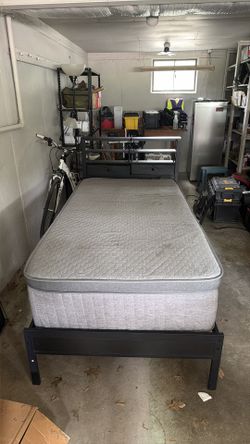Twin bed frame and 14” mattress