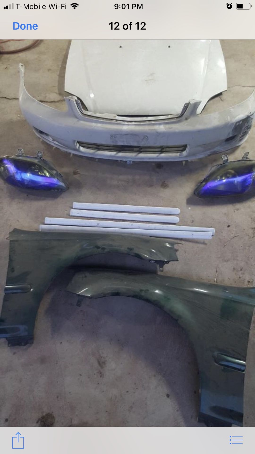 Part for 99 - 00 Ek 4dr ,frontend , folding mirrors, tin side molding (missing Fender piece) oem fenders , OEM bumper , Oem hood