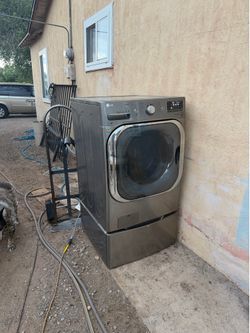 LG XL Black Stainless Steel Front Loading Washer For Sale $300 Or Best Offer