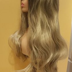Long Blonde Wavy Wig