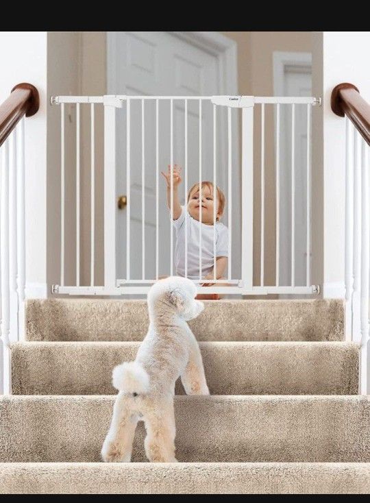Mom's Choice Awards Winner-Cumbor 29.5"-51.6" Baby Gate Extra Wide, Easy Walk Thru Dog Gate for The House, Auto Close Safety Pet Gates for Stairs, Doo