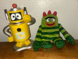 Yo Gabba Gabba Rare Plex Figure & Ty Beanie Brobee Plush Toy