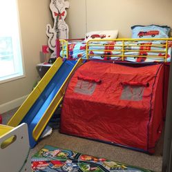 Boys Loft Tent Bedroom Set with firefighter theme