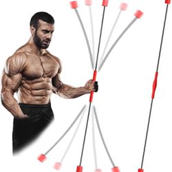 Fitness Exercise Bar, High-frequency Vibration Training Bar, Suitable for Variety of Exercises such as Arms, Shoulders, and Abdominal Muscles (Red+Bla