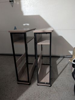 Two narrow side tables