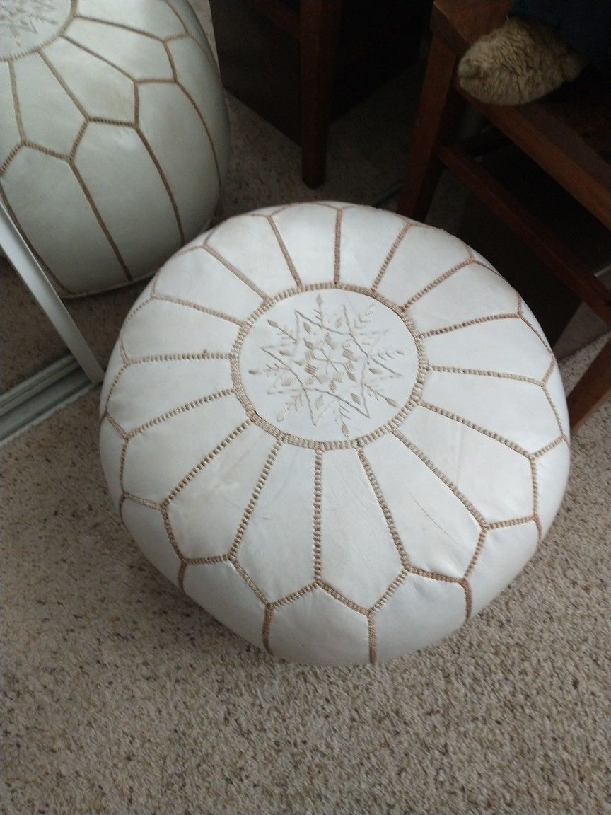 West Elm Leather Ottoman
